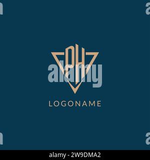 PH logo initials triangle shape style, creative logo design vector graphic Stock Vector