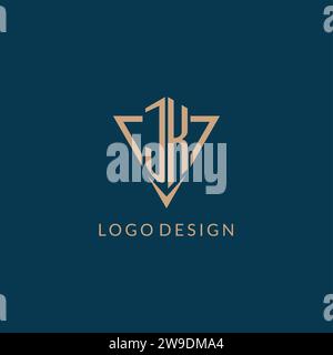 JK logo initials triangle shape style, creative logo design vector graphic Stock Vector