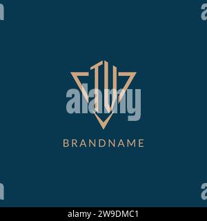 TV logo initials triangle shape style, creative logo design vector graphic Stock Vector