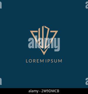 UZ logo initials triangle shape style, creative logo design vector graphic Stock Vector