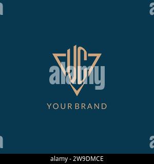 VC logo initials triangle shape style, creative logo design vector graphic Stock Vector