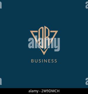OR logo initials triangle shape style, creative logo design vector graphic Stock Vector