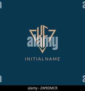 KF logo initials triangle shape style, creative logo design vector graphic Stock Vector