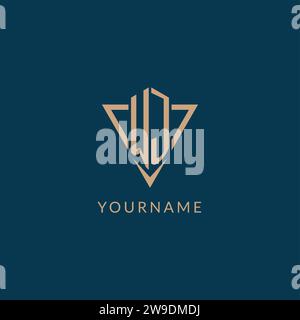 WJ logo initials triangle shape style, creative logo design vector graphic Stock Vector