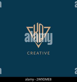 KQ logo initials triangle shape style, creative logo design vector graphic Stock Vector