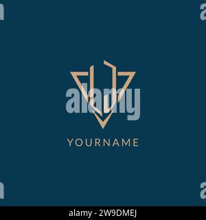 LJ logo initials triangle shape style, creative logo design vector graphic Stock Vector