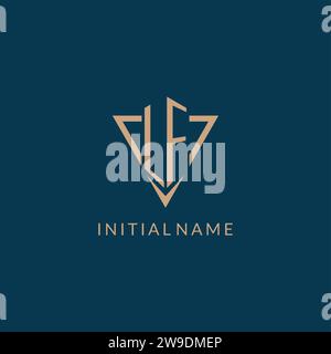 LF logo initials triangle shape style, creative logo design vector graphic Stock Vector