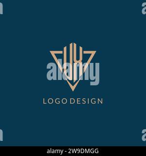UX logo initials triangle shape style, creative logo design vector graphic Stock Vector