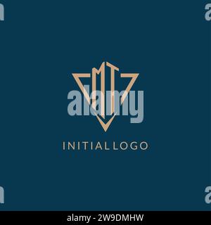 MT logo initials triangle shape style, creative logo design vector graphic Stock Vector