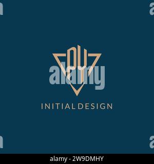 PY logo initials triangle shape style, creative logo design vector graphic Stock Vector