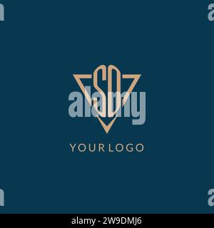 SO logo initials triangle shape style, creative logo design vector graphic Stock Vector