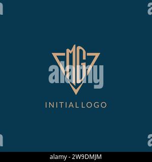 MG logo initials triangle shape style, creative logo design vector graphic Stock Vector