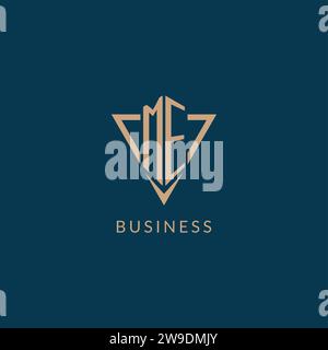 ME logo initials triangle shape style, creative logo design vector graphic Stock Vector