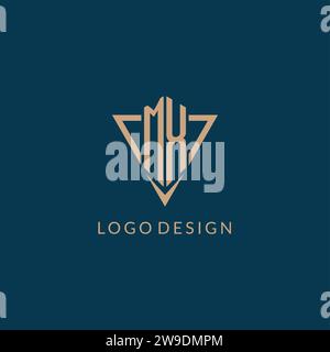 MX logo initials triangle shape style, creative logo design vector graphic Stock Vector