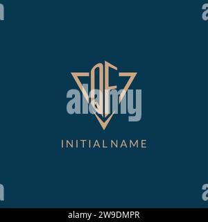 QF logo initials triangle shape style, creative logo design vector graphic Stock Vector