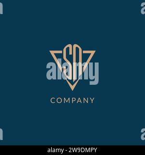 SN logo initials triangle shape style, creative logo design vector graphic Stock Vector