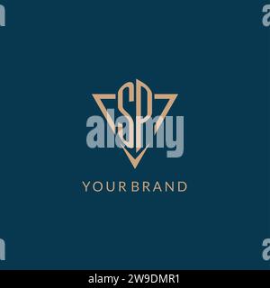 SP logo initials triangle shape style, creative logo design vector graphic Stock Vector