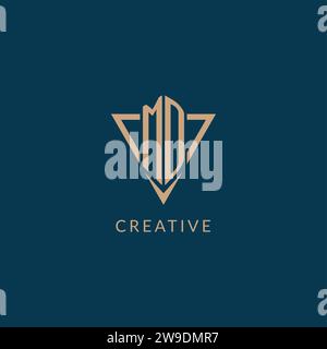 MD logo initials triangle shape style, creative logo design vector graphic Stock Vector