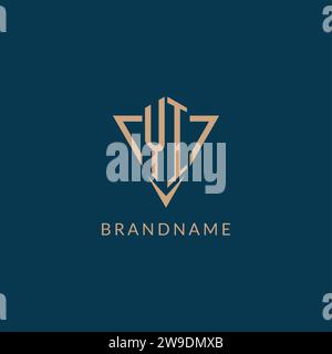 YI logo initials triangle shape style, creative logo design vector graphic Stock Vector