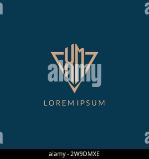 XM logo initials triangle shape style, creative logo design vector graphic Stock Vector