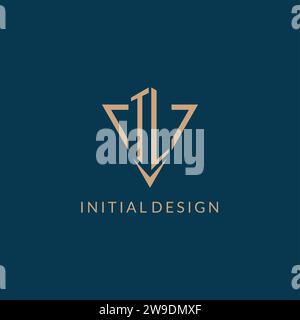 TL logo initials triangle shape style, creative logo design vector graphic Stock Vector