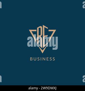 RE logo initials triangle shape style, creative logo design vector graphic Stock Vector