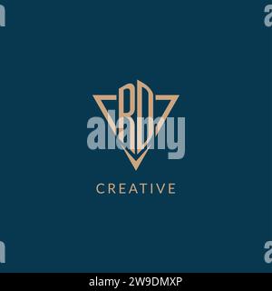 RD logo initials triangle shape style, creative logo design vector graphic Stock Vector