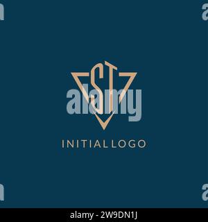ST logo initials triangle shape style, creative logo design vector graphic Stock Vector