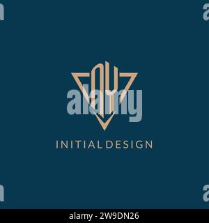 NY logo initials triangle shape style, creative logo design vector graphic Stock Vector