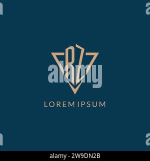 RZ logo initials triangle shape style, creative logo design vector graphic Stock Vector