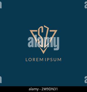 SZ logo initials triangle shape style, creative logo design vector graphic Stock Vector