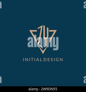 ZY logo initials triangle shape style, creative logo design vector graphic Stock Vector