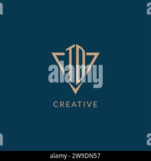 TD logo initials triangle shape style, creative logo design vector graphic Stock Vector