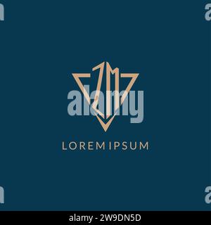 ZM logo initials triangle shape style, creative logo design vector graphic Stock Vector
