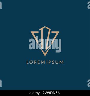 TZ logo initials triangle shape style, creative logo design vector graphic Stock Vector
