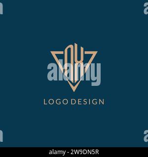 NX logo initials triangle shape style, creative logo design vector graphic Stock Vector