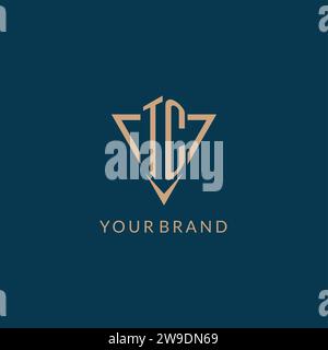 TC logo initials triangle shape style, creative logo design vector graphic Stock Vector