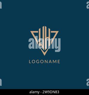 WH logo initials triangle shape style, creative logo design vector graphic Stock Vector