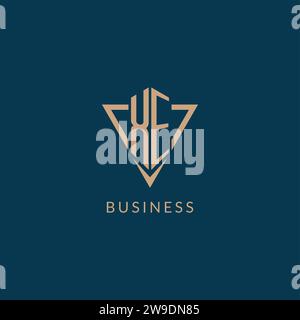 XE logo initials triangle shape style, creative logo design vector graphic Stock Vector