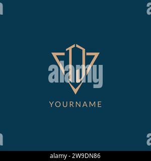 TJ logo initials triangle shape style, creative logo design vector graphic Stock Vector