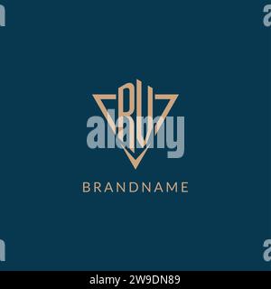 RV logo initials triangle shape style, creative logo design vector graphic Stock Vector