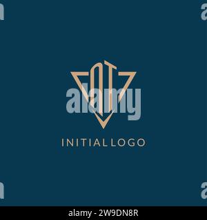 NT logo initials triangle shape style, creative logo design vector graphic Stock Vector