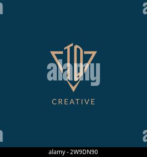 TQ logo initials triangle shape style, creative logo design vector graphic Stock Vector