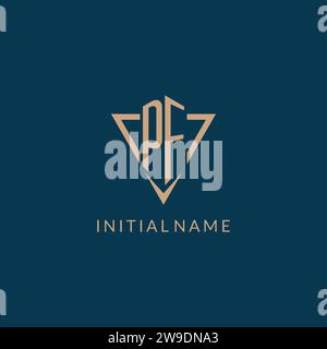 PF logo initials triangle shape style, creative logo design vector graphic Stock Vector