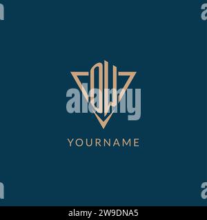 OW logo initials triangle shape style, creative logo design vector graphic Stock Vector