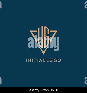 UG logo initials triangle shape style, creative logo design vector graphic Stock Vector