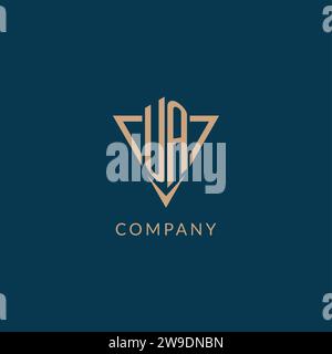 UA logo initials triangle shape style, creative logo design vector graphic Stock Vector