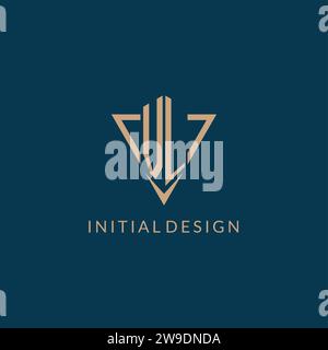 VL logo initials triangle shape style, creative logo design vector graphic Stock Vector