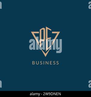 PE logo initials triangle shape style, creative logo design vector graphic Stock Vector