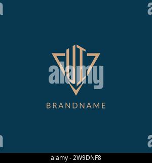 UI logo initials triangle shape style, creative logo design vector graphic Stock Vector